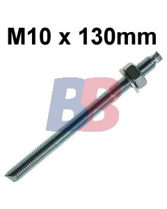 Chemical Stud Anchor Grade 5.8 Zinc Plated - M10 x 130mm
