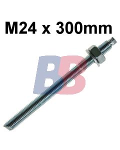 Chemical Stud Anchor Steel Grade 5.8 Zinc Plated - M24 x 300mm